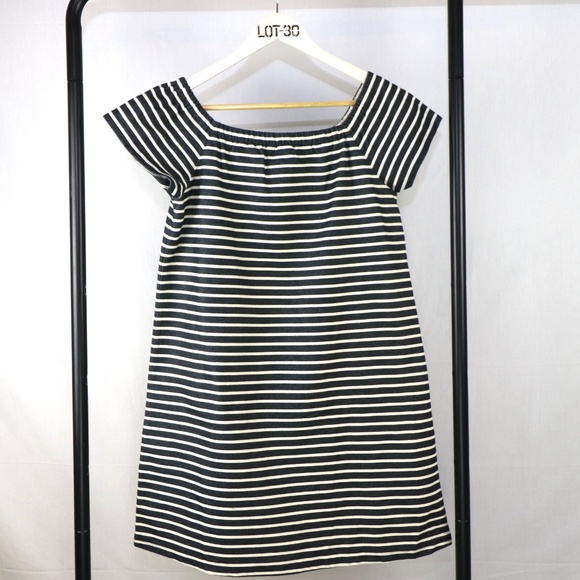 MADEWELL OFF-THE-SHOULDER STRIPED COTTON DRESS - Picture 2 of 8